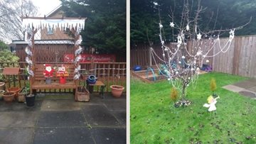 Stockton care home Colleagues turn garden into Winter Wonderland